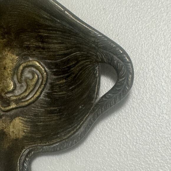 Vintage Brass Man Face Coin Tray Metalware Trinket Dish Pocket Emptier Figural - Picture 4 of 16